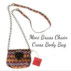 NWT Mossimo Aztec Print Mini Brass Chain Cross Body